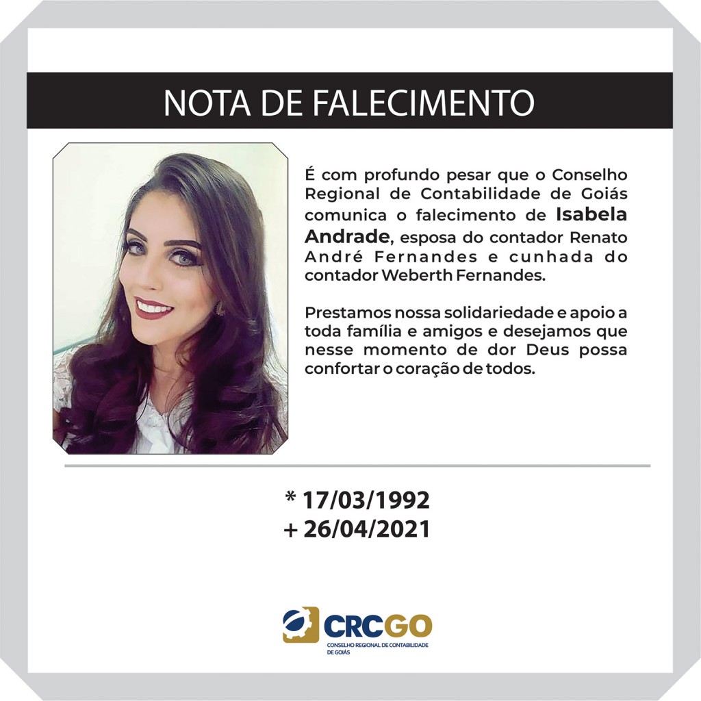 POST NOTA DE FALECIMENTO-ISABELA ANDRADE CRCGO-26-04-2021