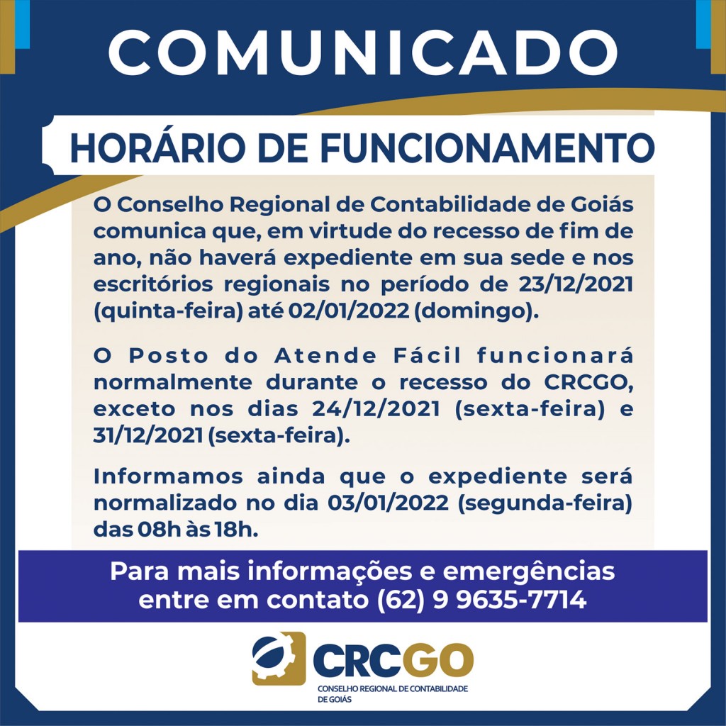 COMUNICADO RECESSO DE FIM DE ANO CRCGO-2021-final