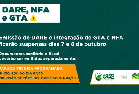 05-10 EMISSÃO DE DARE NFA E GTA SEM INTEGRAÇÃO AGRODEFESA 960x580
